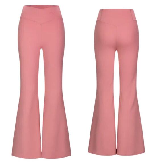 Halara Crossover High Waisted Back Pocket Super Flare Leggings NWT Size … - Picture 4 of 5